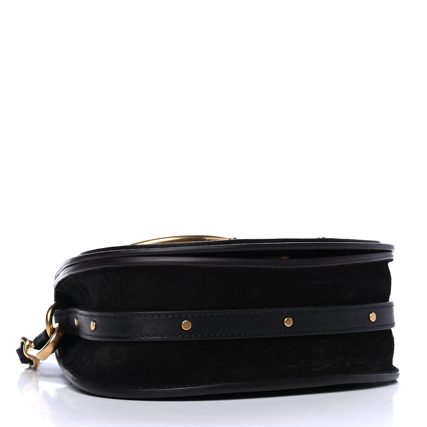 Calfskin Suede Small Nile Bracelet Bag Black