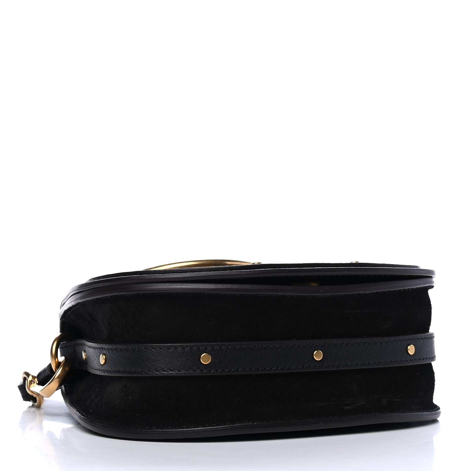 Chloe Calfskin Suede Small Nile Bracelet Bag Black 3 of 4