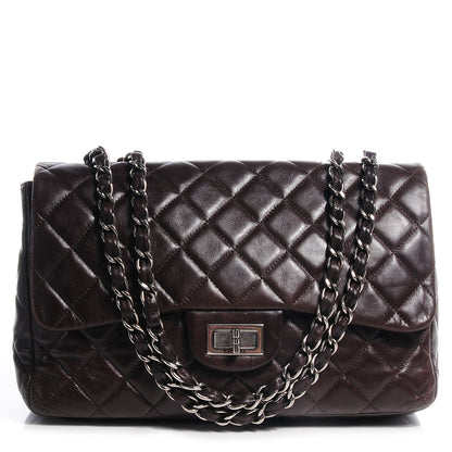 Chanel Lambskin Hybrid Reissue Jumbo Flap Dark Brown 1 of 9