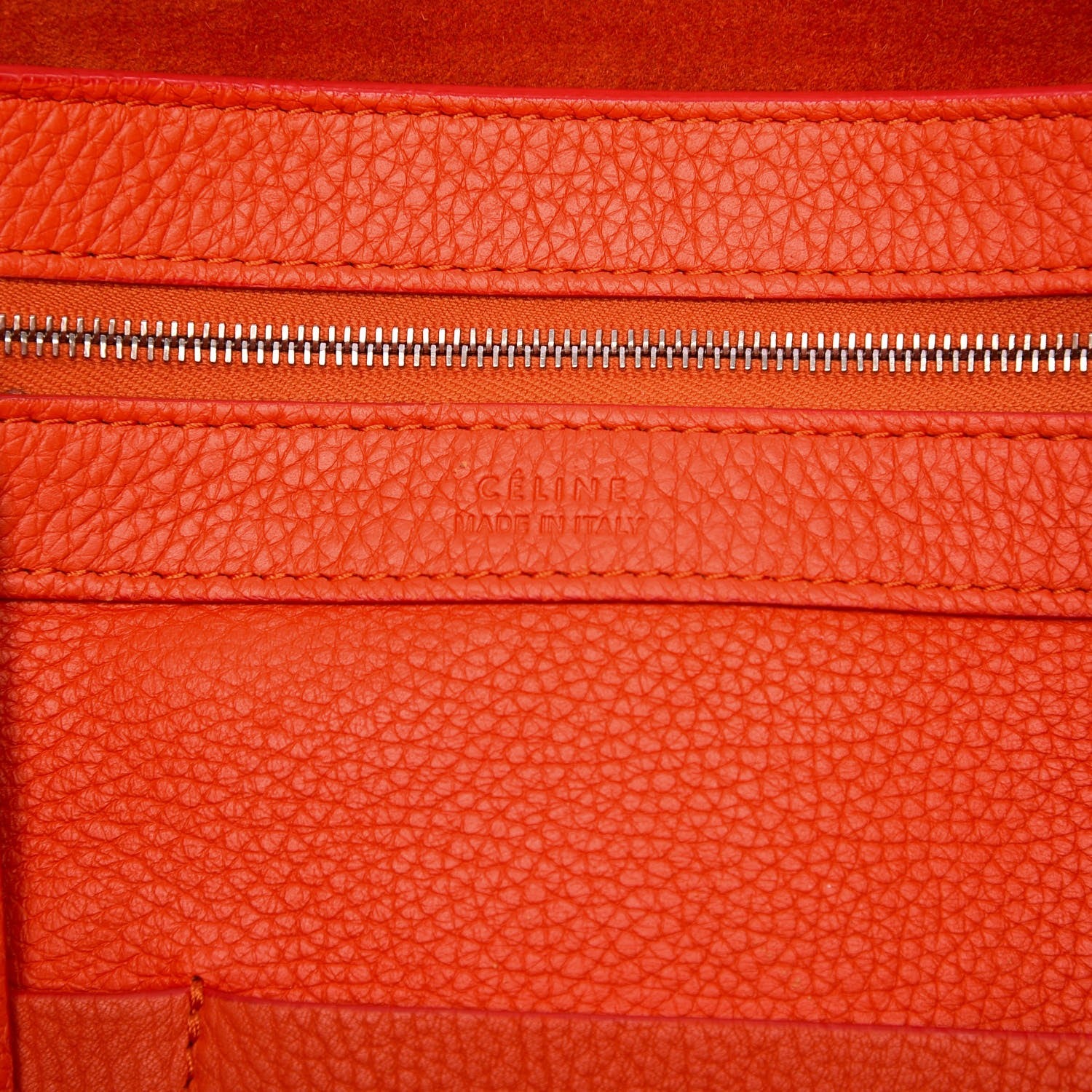 Celine Grained Calfskin Medium Horizontal Cabas Phantom Bright Orange 6 of 7