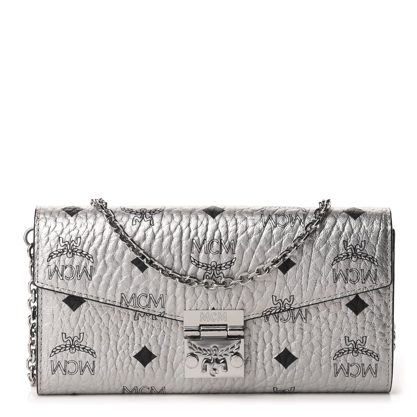 Metallic Visetos Patricia Wallet On Chain Silver