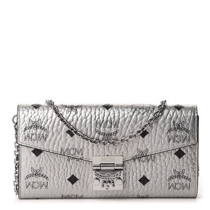 MCM Metallic Visetos Patricia Wallet On Chain Silver 1 of 12