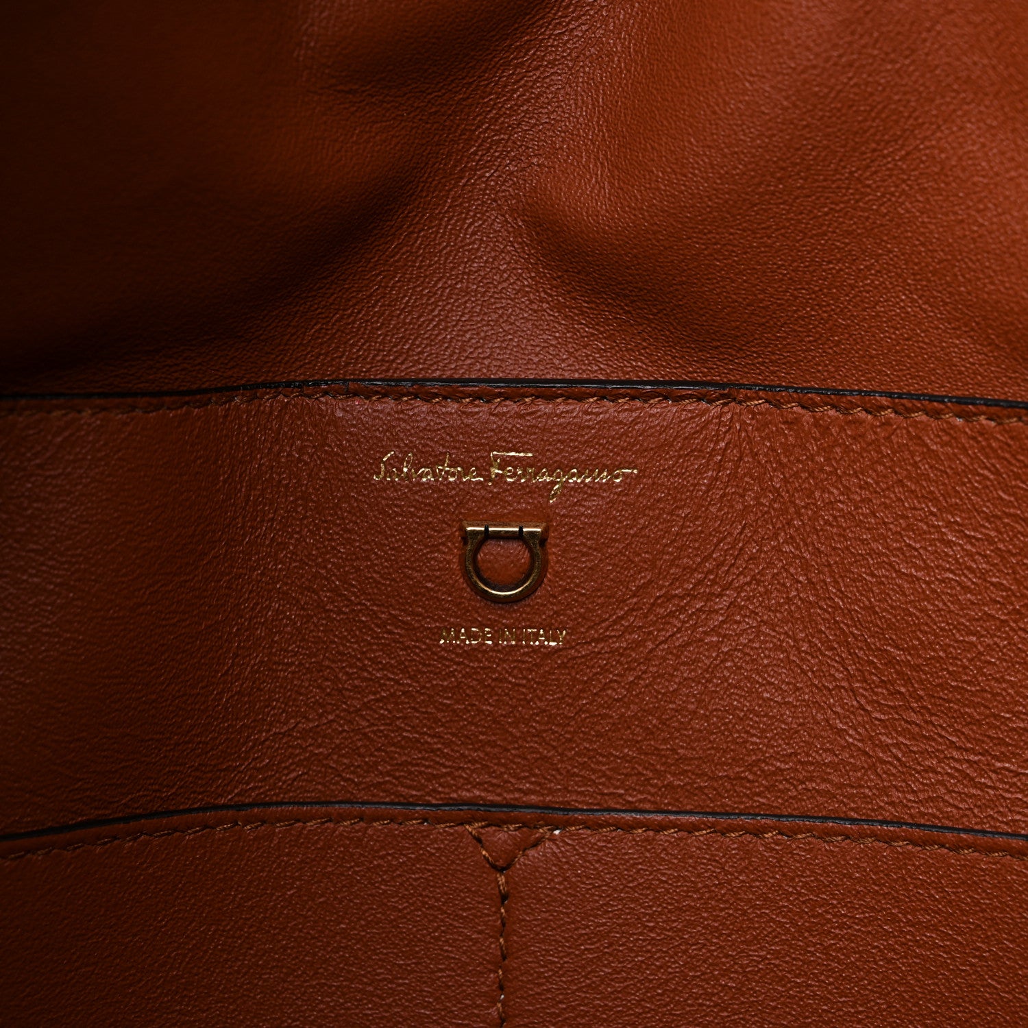 Salvatore Ferragamo Calfskin Gancini Trifolio Tote Bag Siena Tan 6 of 11