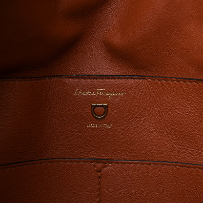 Salvatore Ferragamo Calfskin Gancini Trifolio Tote Bag Siena Tan 6 of 11
