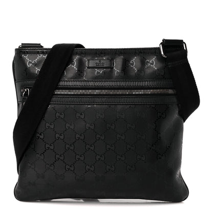 Gucci Nylon Monogram Medium Flat Messenger Bag Black 1 of 13