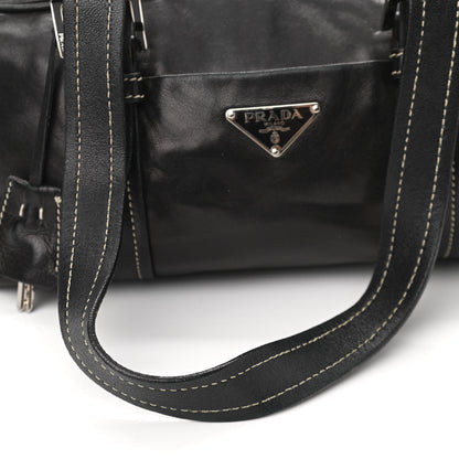 Prada Soft Calf Shoulder Bag Black 9 of 12