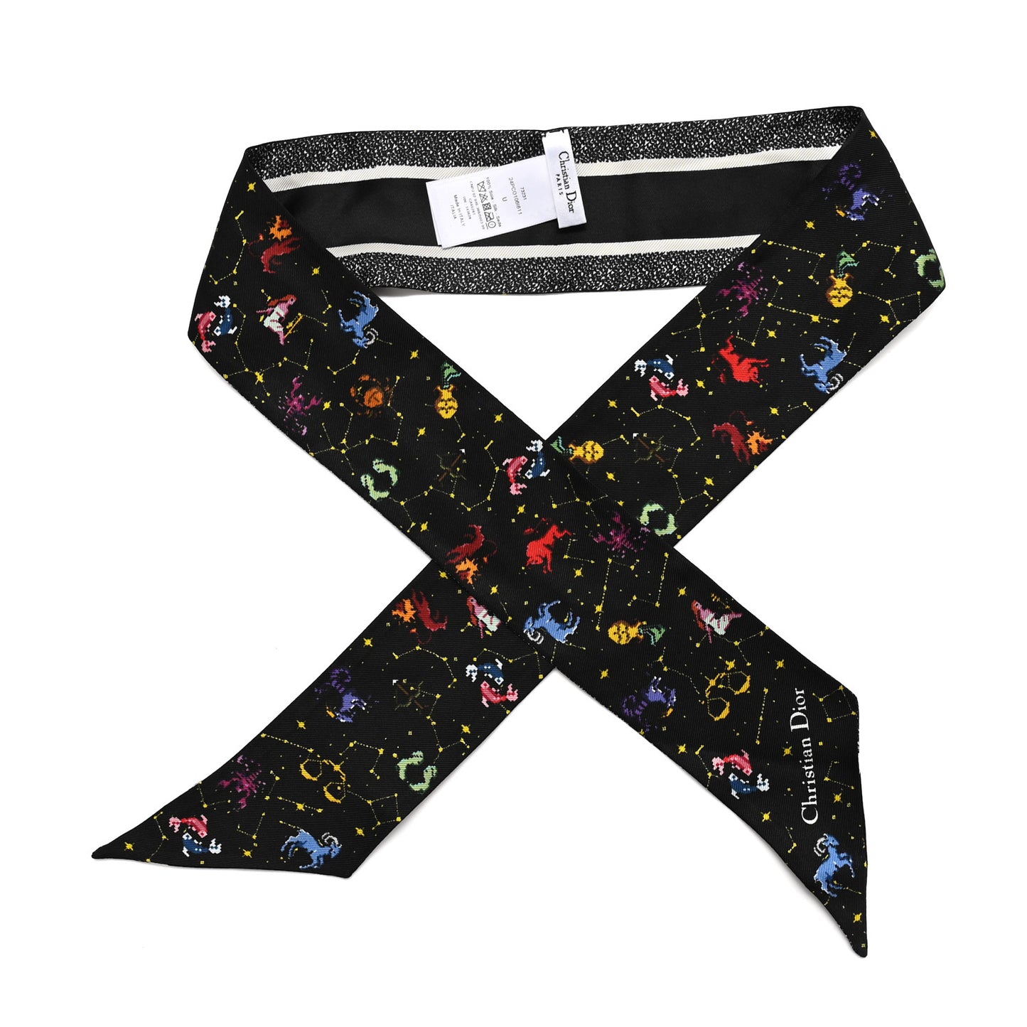 Silk Toile De Jouy Mitzah Scarf Black