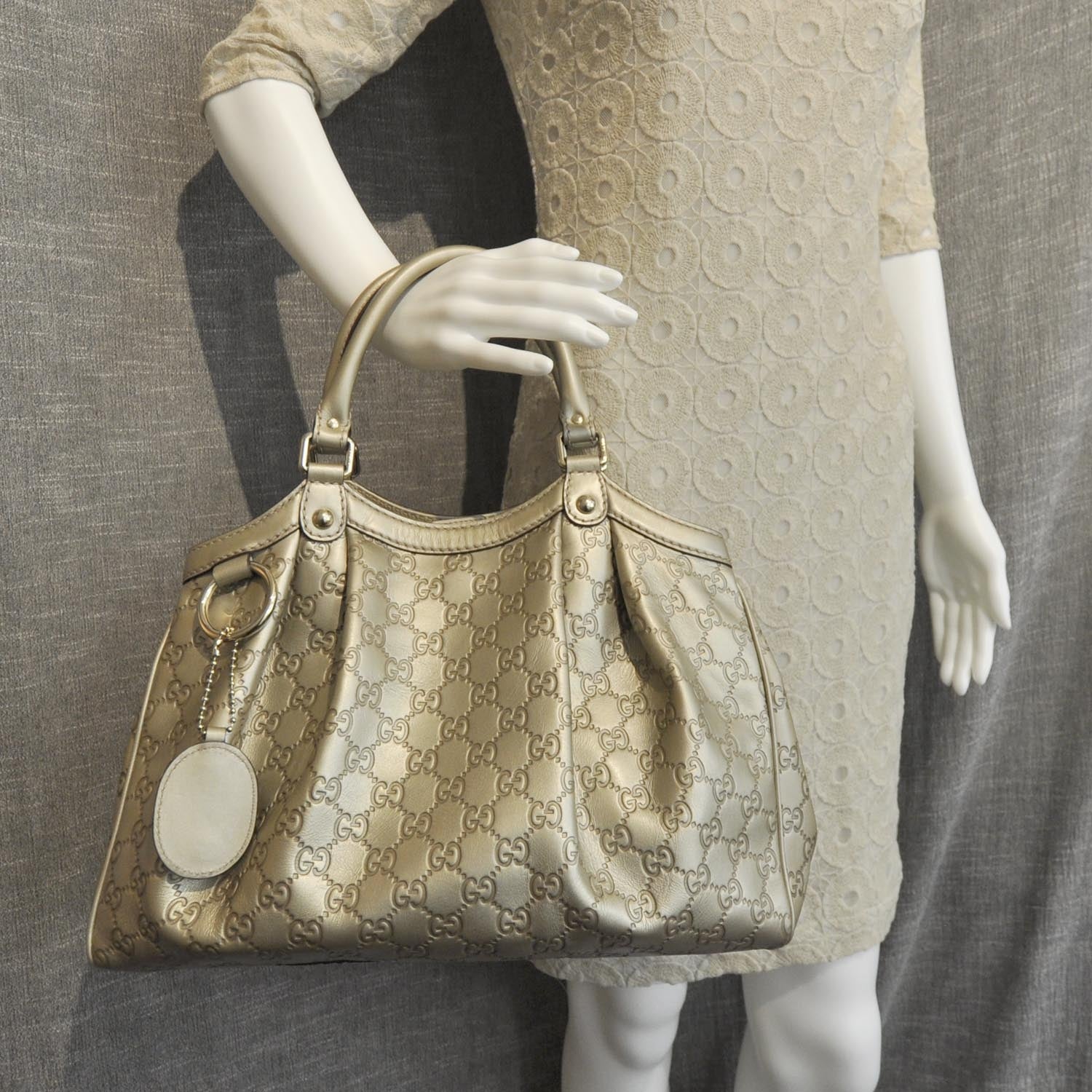 Gucci Guccissima Medium Sukey Tote Golden Beige 2 of 9