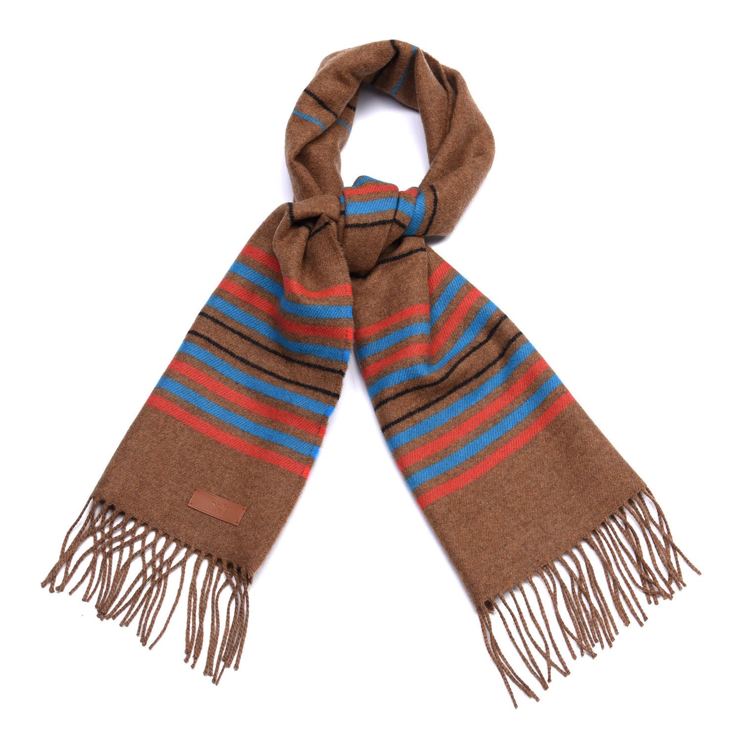 Cashmere Neorocabar Muffler Noisette Bleu Electrique
