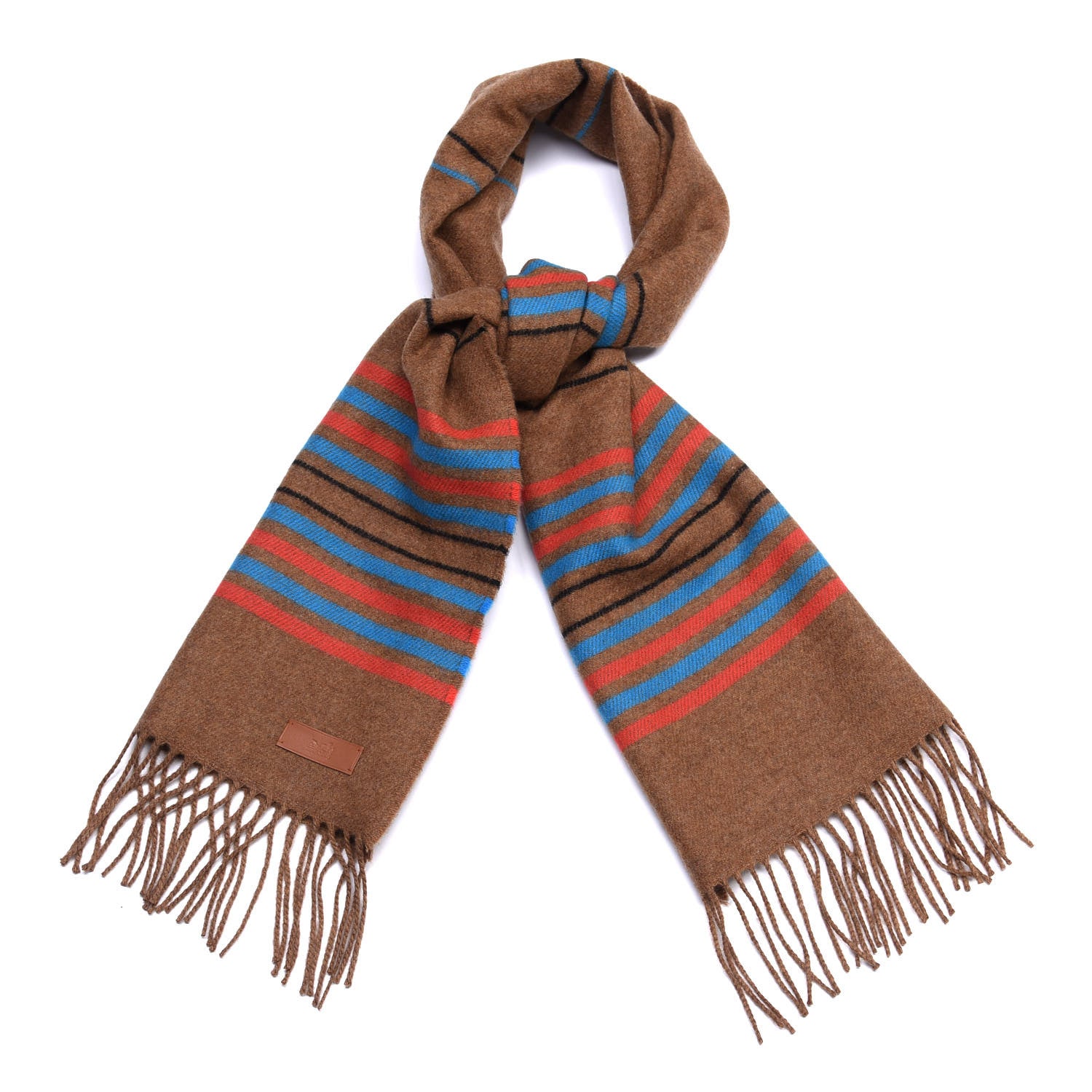 Hermes Cashmere Neorocabar Muffler Noisette Bleu Electrique 1 of 4