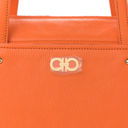 Salvatore Ferragamo Goatskin Large Mika Tote Orange 8 of 10