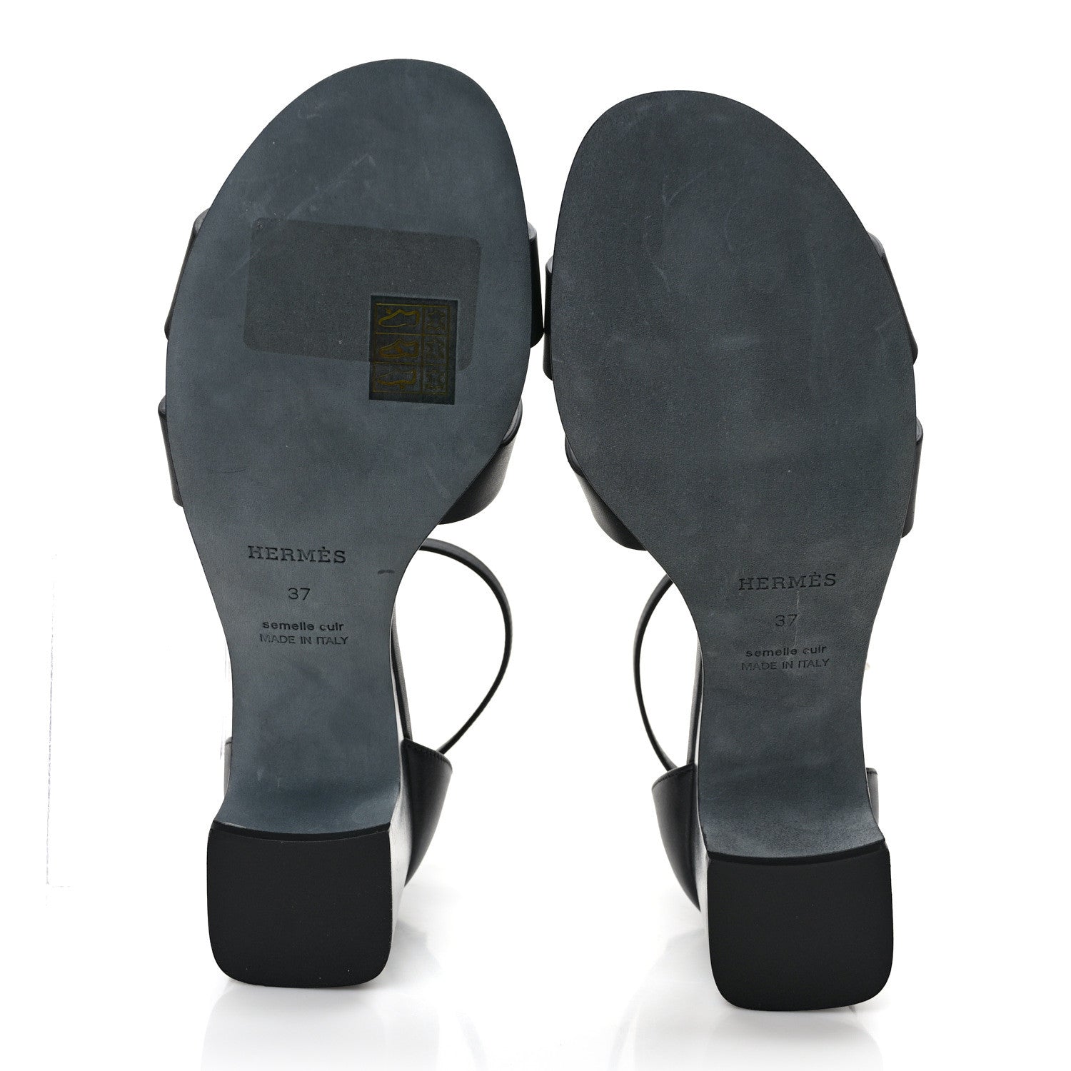 Hermes Calfskin Encens 50 Sandals 37 Black 5 of 8