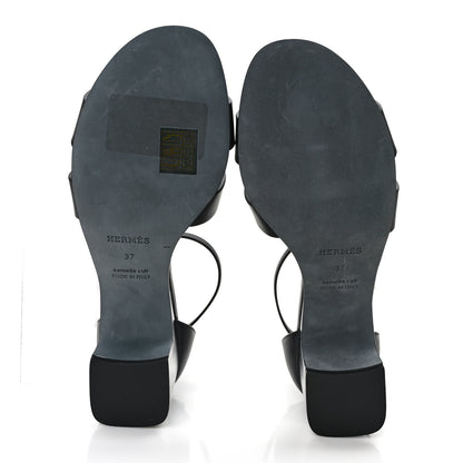 Hermes Calfskin Encens 50 Sandals 37 Black 5 of 8