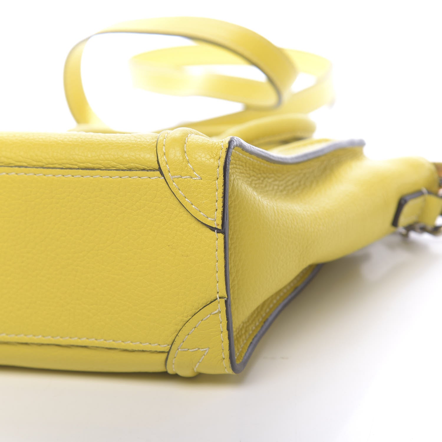 Celine Drummed Calfskin Nano Luggage Citron 18 of 20