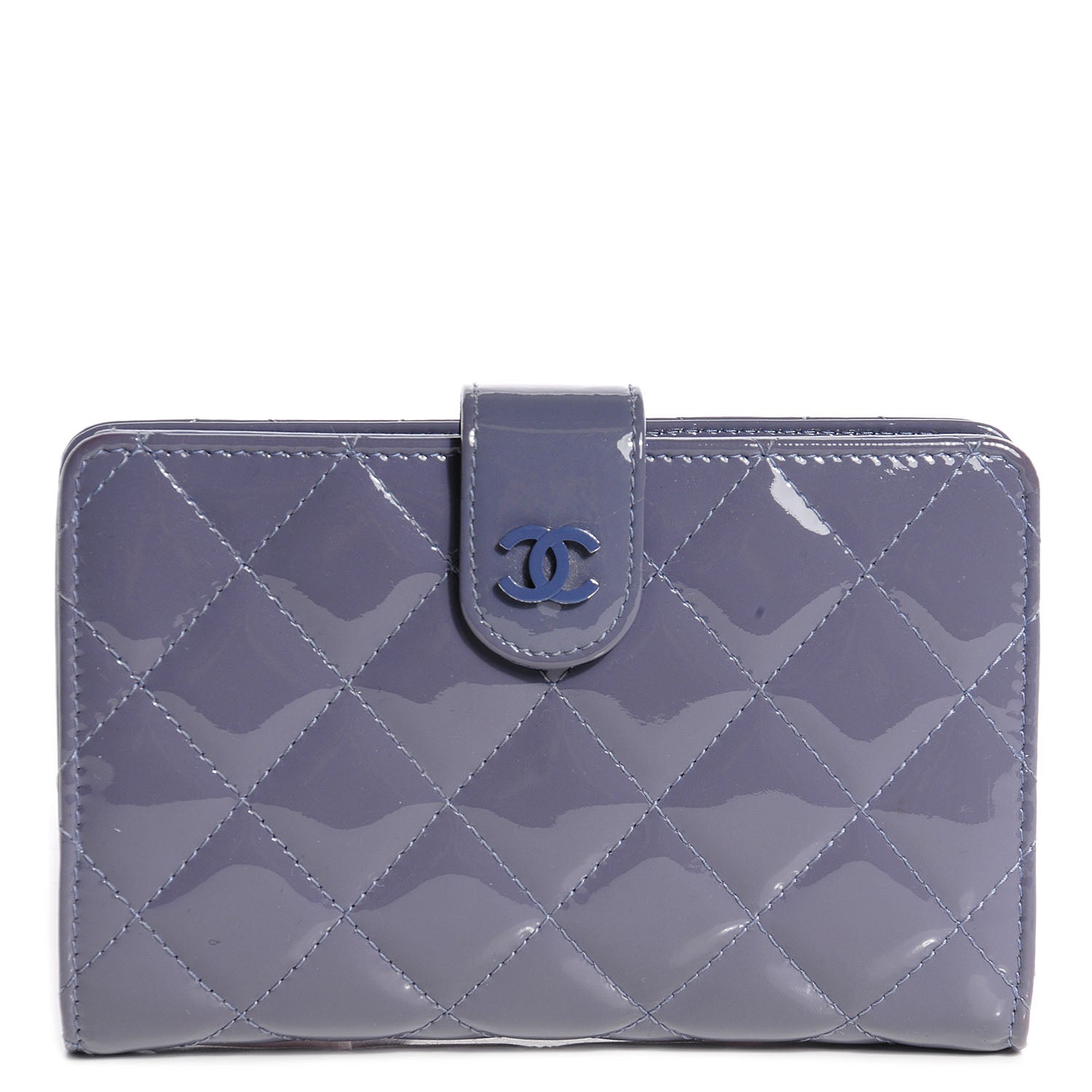 Chanel Patent Quilted Zip Pocket Wallet Light Purple 1 of 8