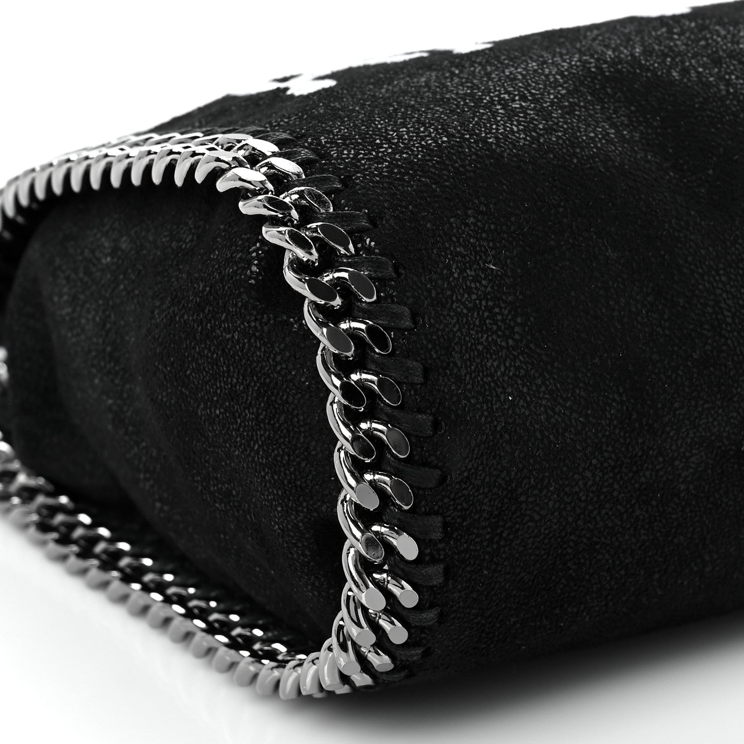 Stella McCartney X ED CURTIS Shaggy Deer Logo Embroidered Mini Falabella Fold Over Tote Black 8 of 9