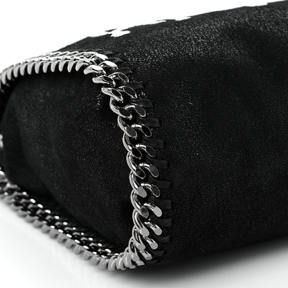 Stella McCartney X ED CURTIS Shaggy Deer Logo Embroidered Mini Falabella Fold Over Tote Black 8 of 9