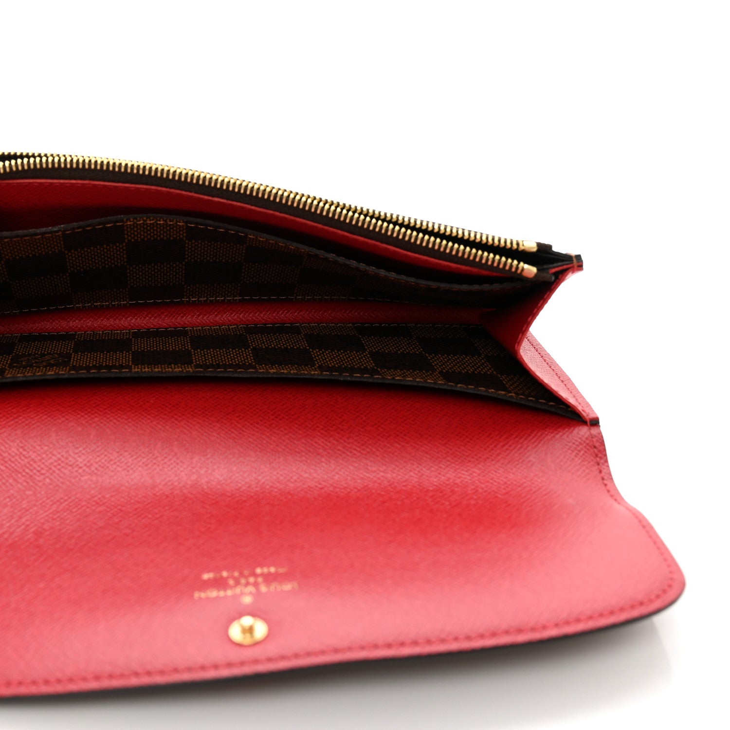 Louis Vuitton Damier Ebene Emilie Wallet Red 5 of 12