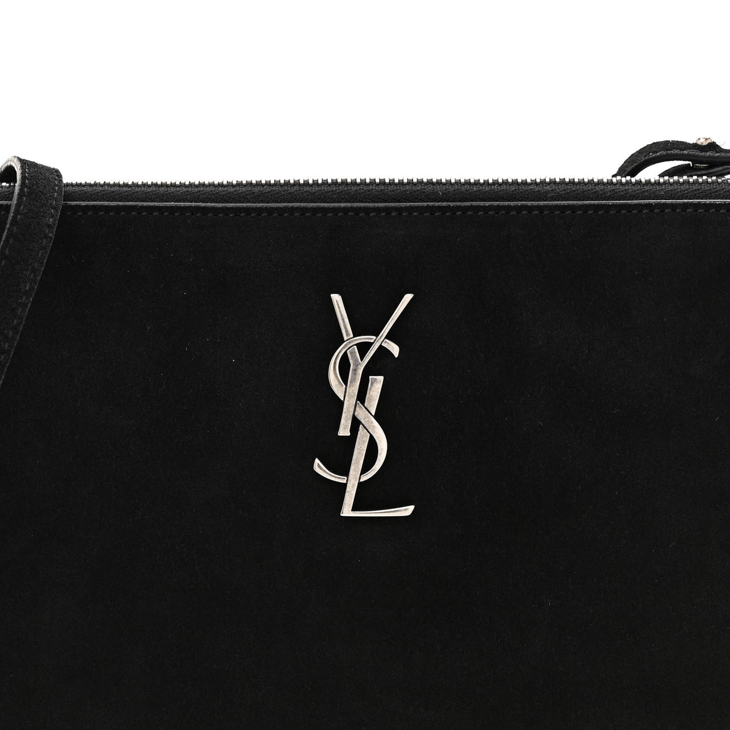 Suede Calfskin Small Fringe Crossbody Bag Black