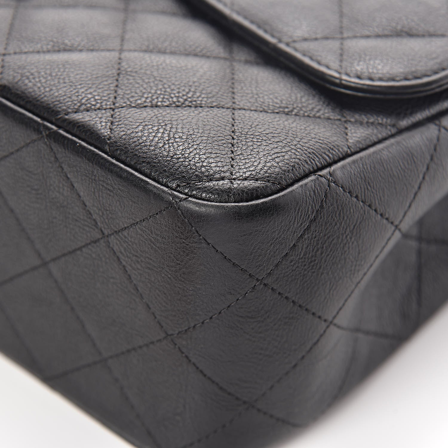 Chanel Crumpled Calfskin Quilted Jumbo Double Flap So Black 13 of 15