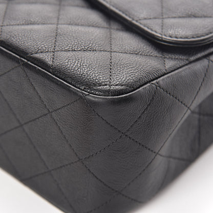 Chanel Crumpled Calfskin Quilted Jumbo Double Flap So Black 13 of 15