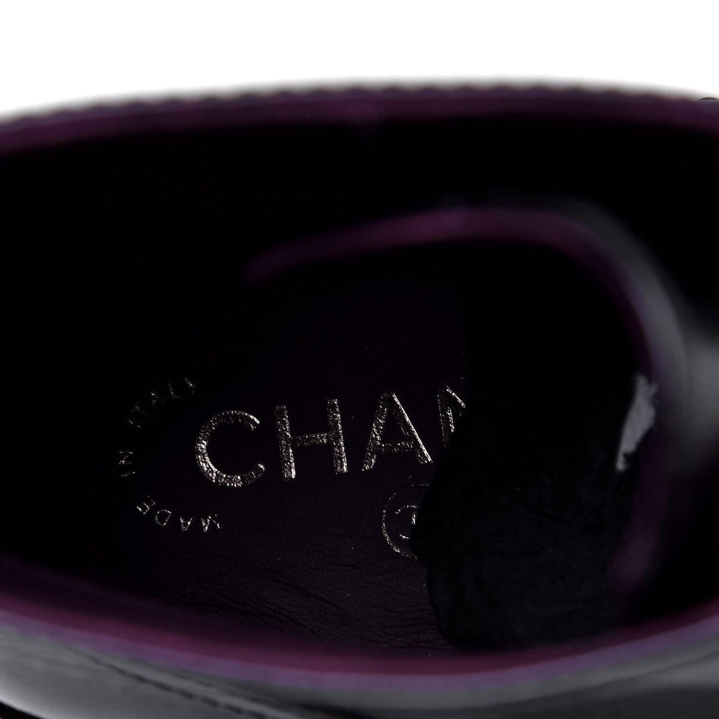 Crackled Calfskin Velvet Pearl Combat Short Boots 41.5 Black
