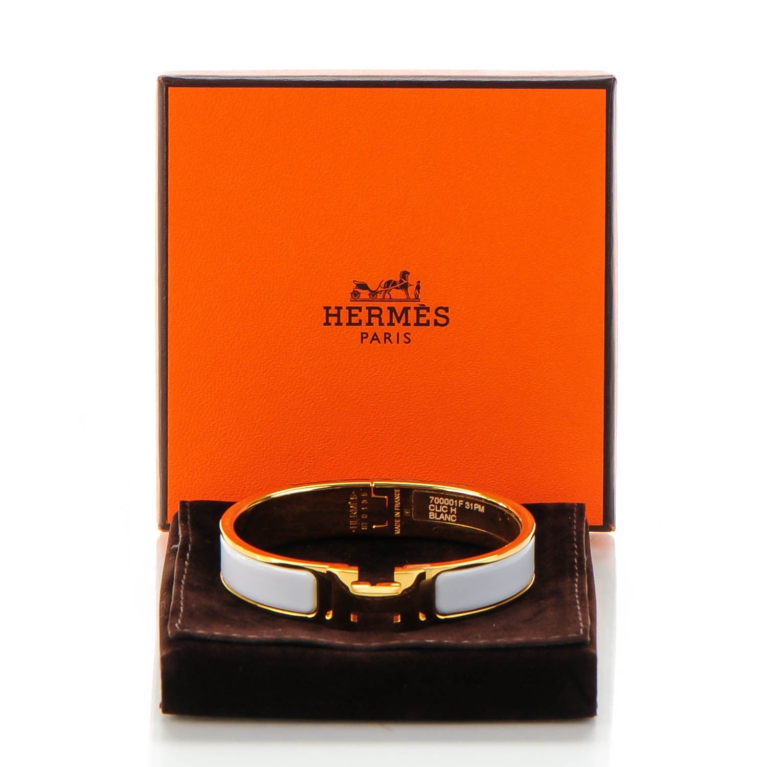 Hermes Enamel Narrow Clic Clac H Bracelet PM White 8 of 8
