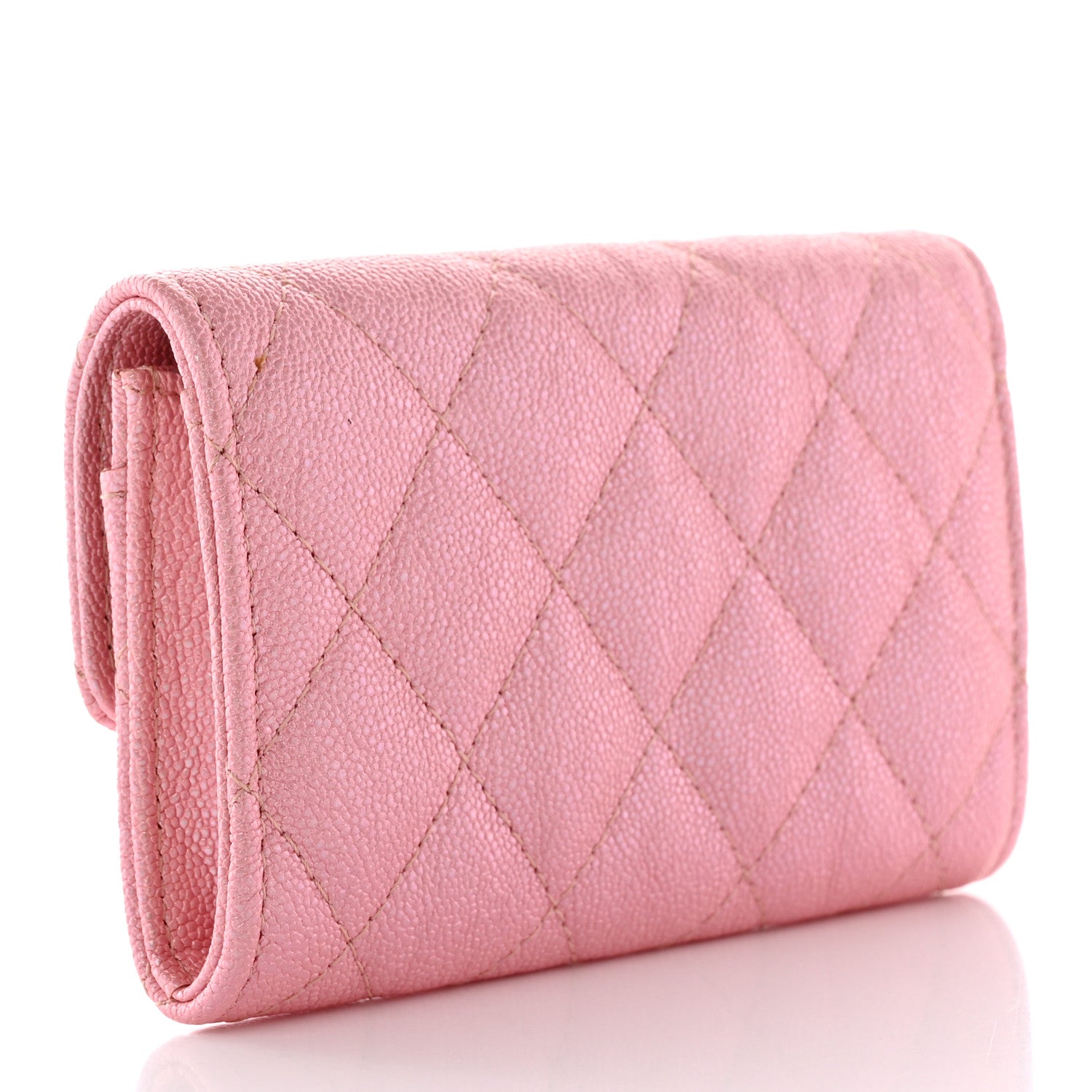 Chanel Iridescent Caviar Quilted Flap Card Holder Rose Pink 3 of 9