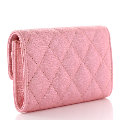 Chanel Iridescent Caviar Quilted Flap Card Holder Rose Pink 3 of 9