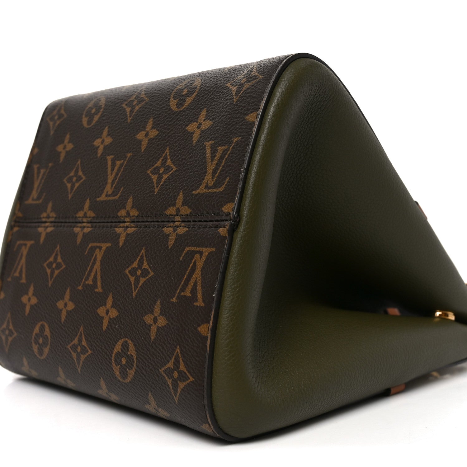 Louis Vuitton Calfskin Monogram Fold Tote PM Cream Khaki Black 9 of 9
