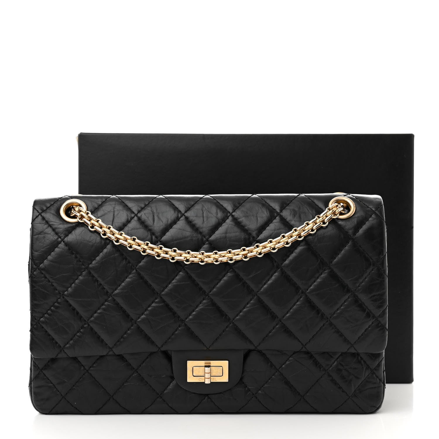 Chanel Aged Calfskin Quilted 50th Anniversary 2.55 Reissue 226 Flap Black 13 of 13