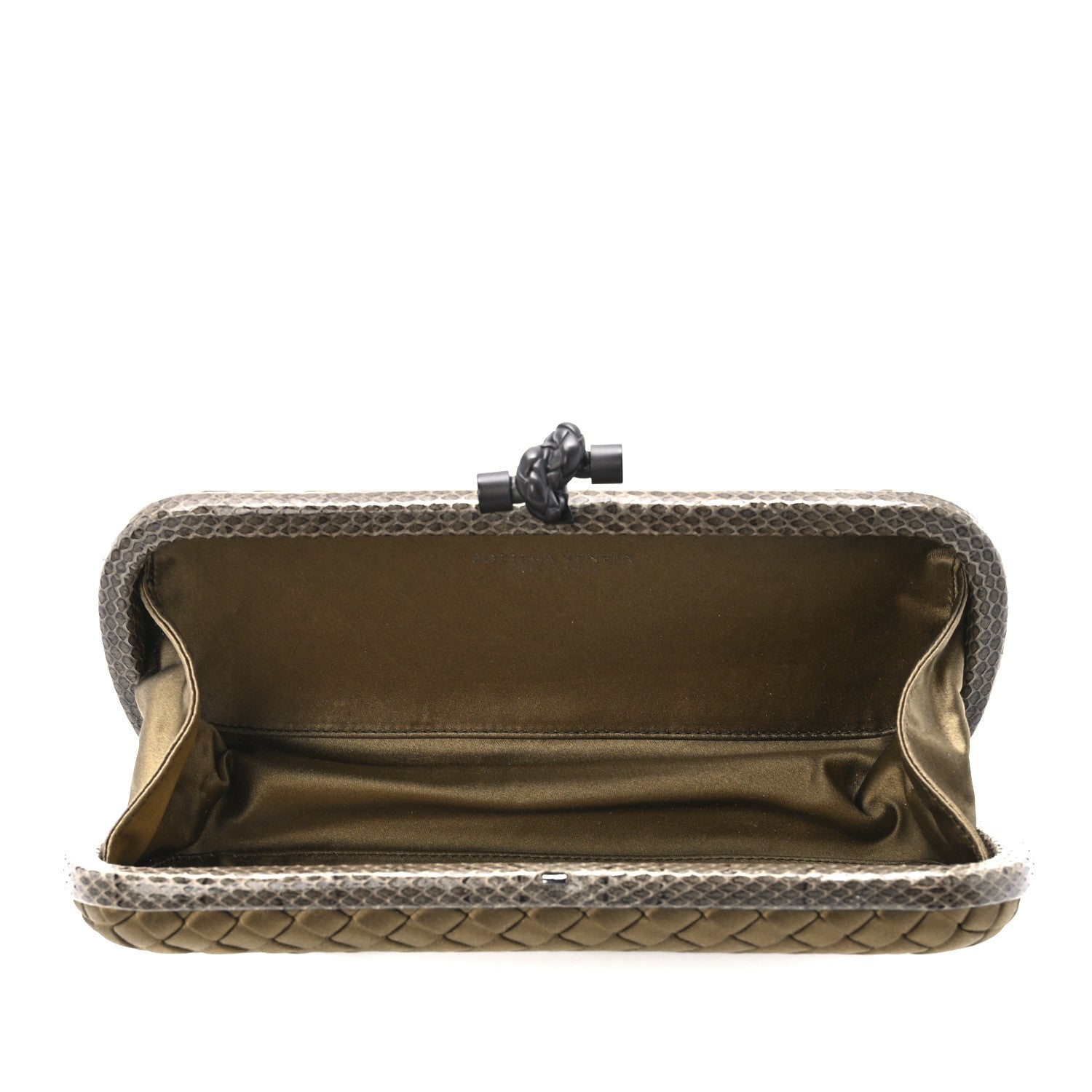 Bottega Veneta Satin Intreccio Impero Ayers Stretch Knot Clutch Light Brown 5 of 10
