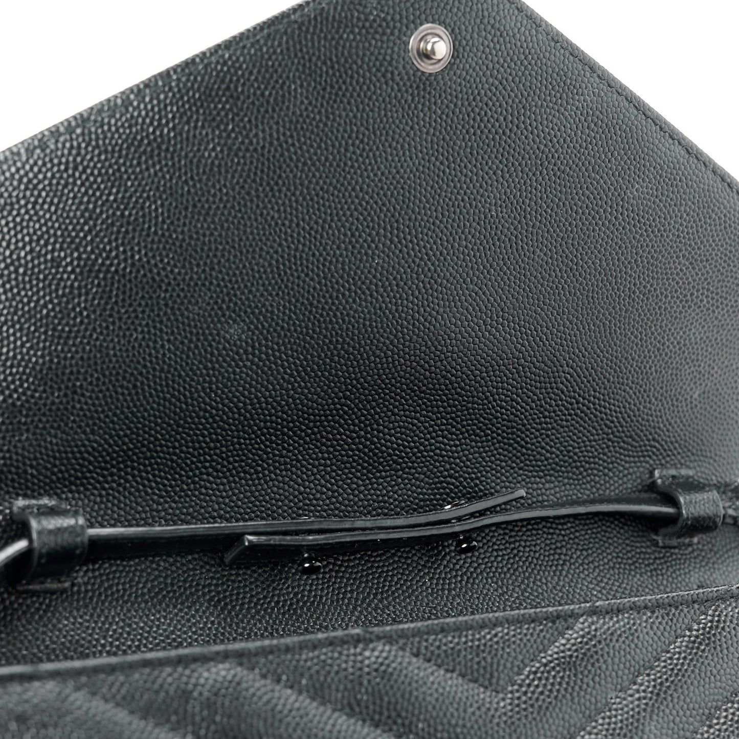 Grain De Poudre Matelasse Chevron Monogram Monochrome Chain Wallet Black