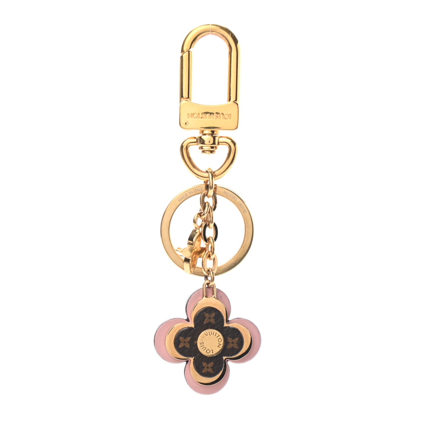Monogram Blooming Flowers BB Bag Charm Key Holder Pink