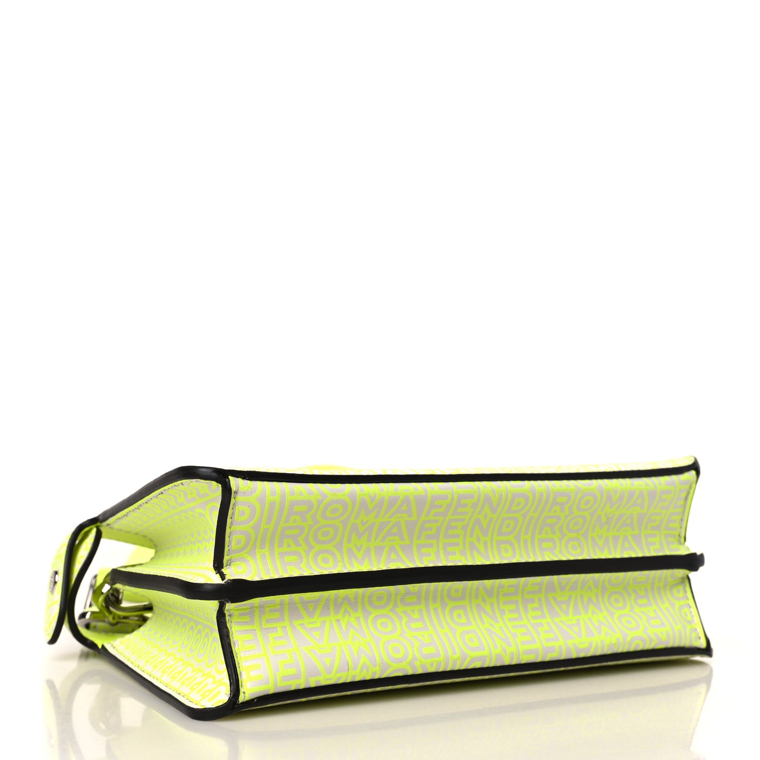 Fendi X MARC JACOBS Vitello King Cover Micro Fendi Roma Embossed Peekaboo I See U X Cross Satchel Neon Yellow 4 of 11