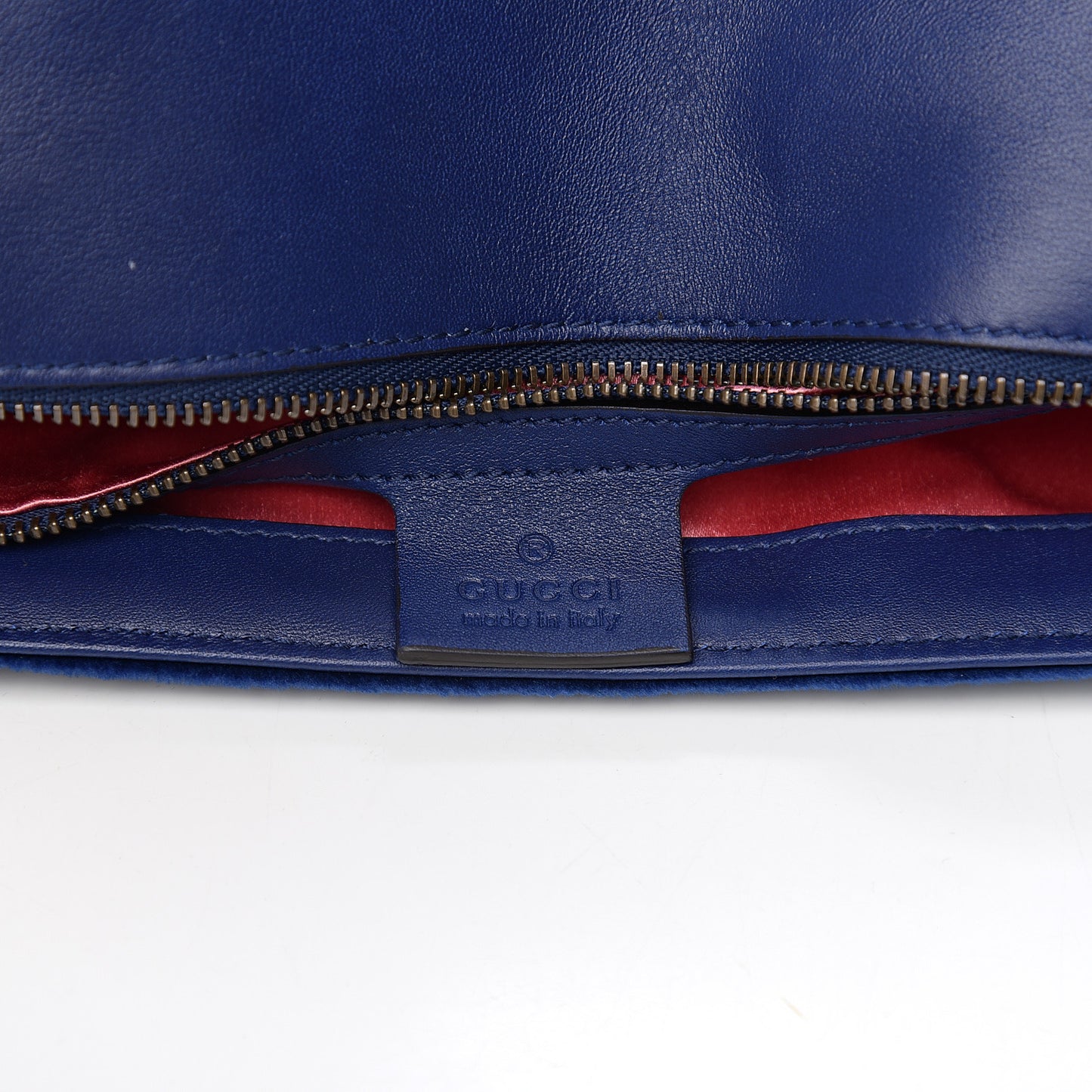 Velvet Matelasse Medium GG Marmont Shoulder Bag Cobalt Blue