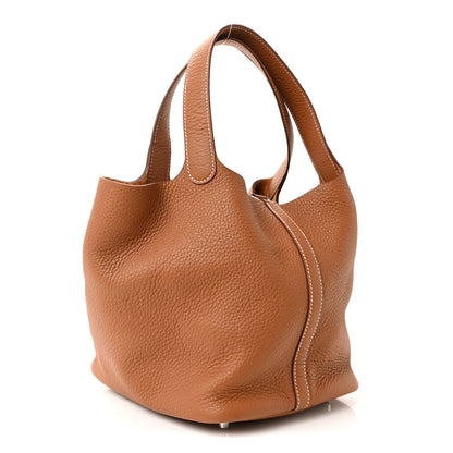 Hermes Taurillon Clemence Picotin Lock 22 MM Gold 3 of 10