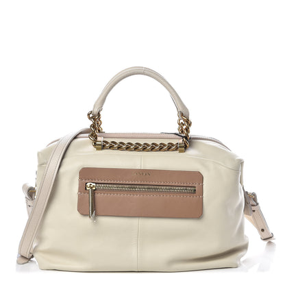 Lanvin Smooth Calfskin Bicolor Padam Bowling Satchel White 1 of 10