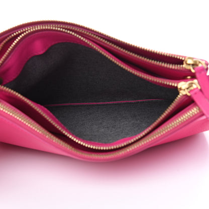Celine Lambskin Large Trio Crossbody Bag Fluo Fuchsia 5 of 13