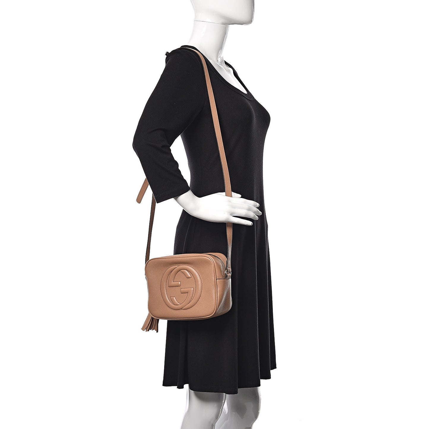 Pebbled Calfskin Small Soho Disco Bag Camelia