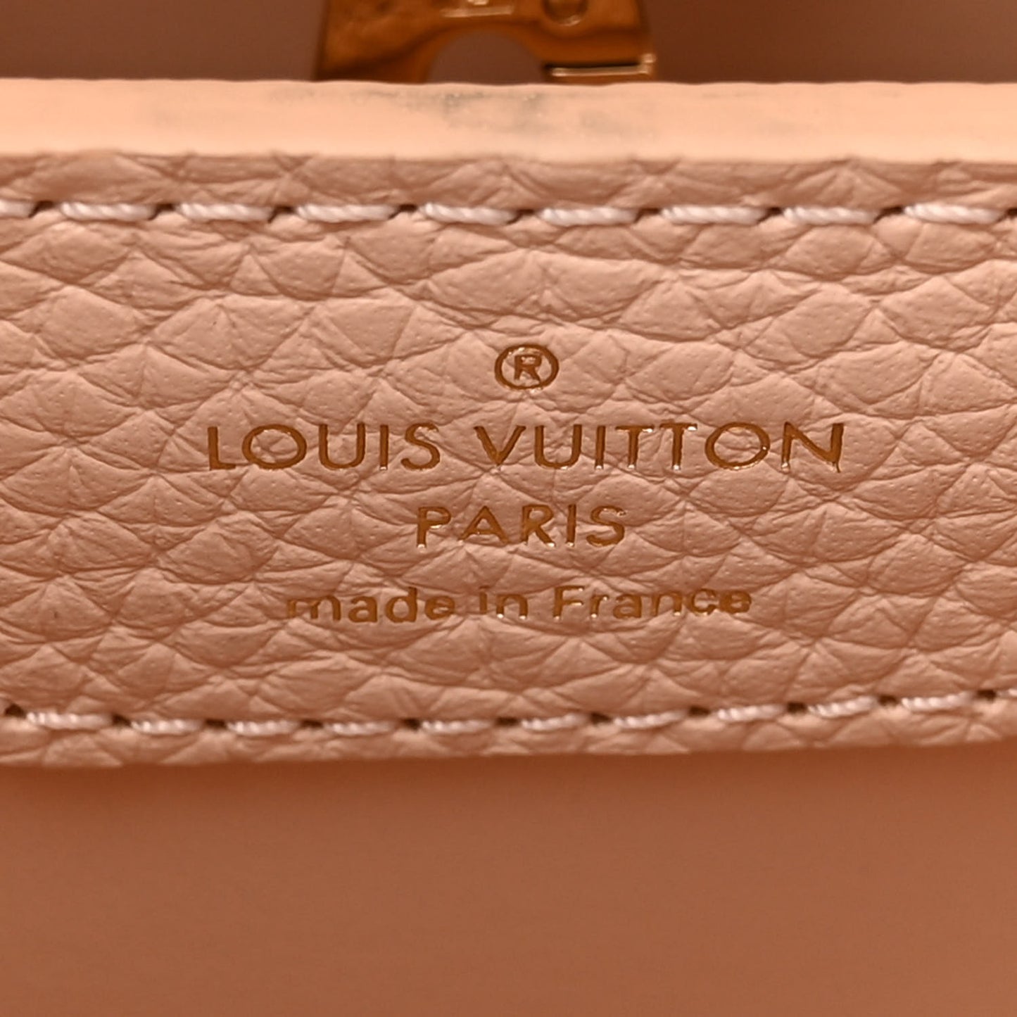Taurillon Ostrich Capucines BB Powder Pink Beige
