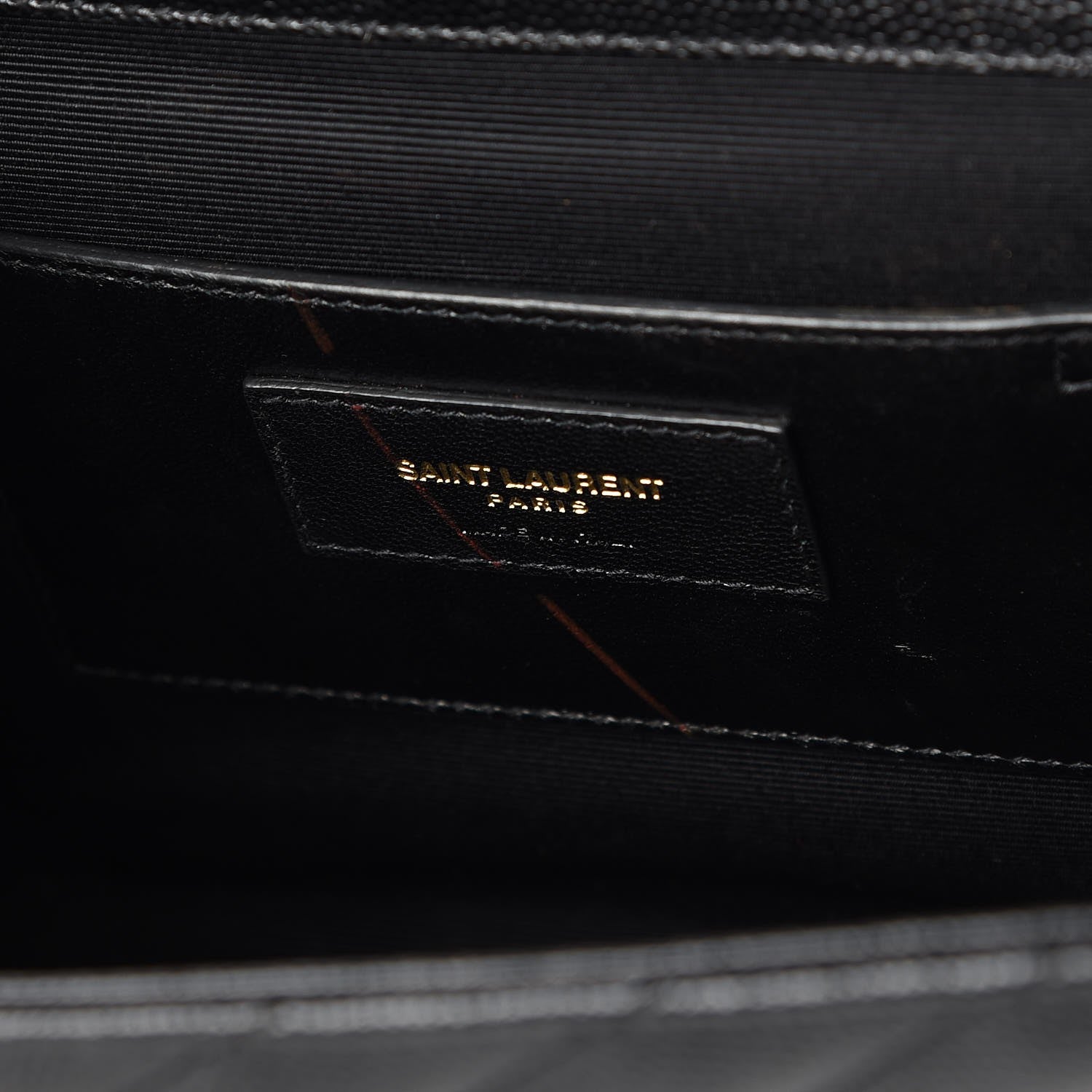Saint Laurent Grain De Poudre Matelasse Chevron Medium Monogram Satchel Black 7 of 7
