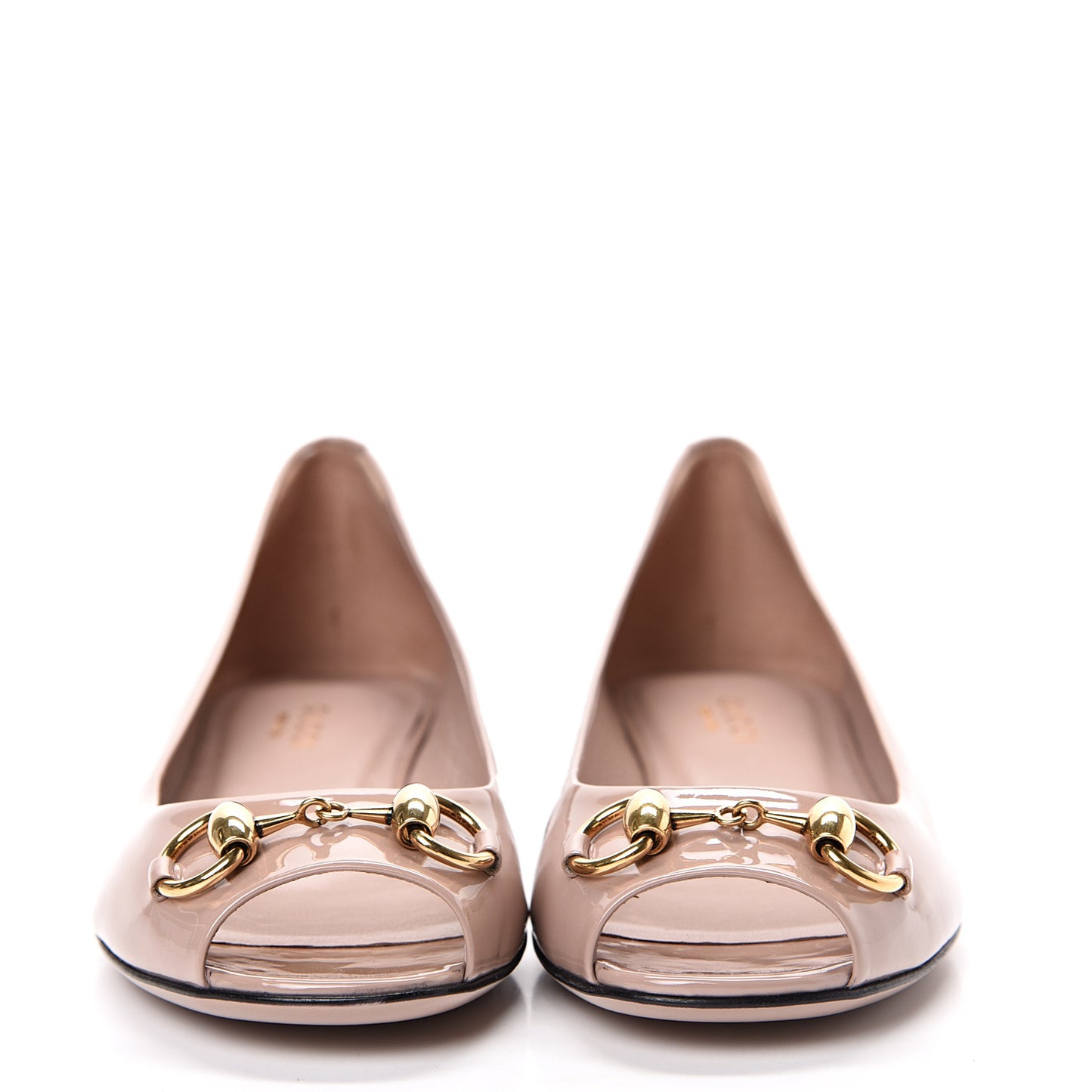 Patent Horsebit Jolene Peep Toe Flats 36 Dark Cipria