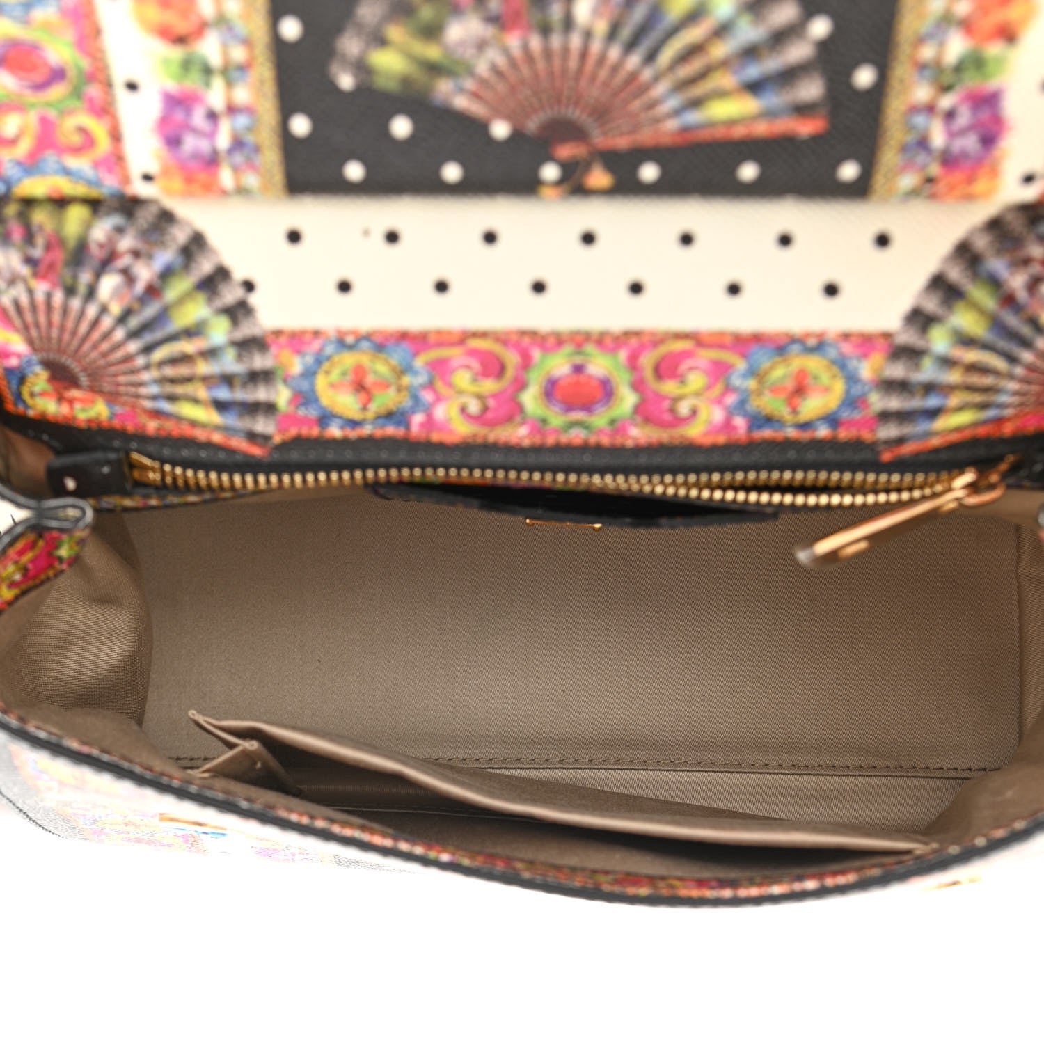 Dolce & Gabbana Dauphine Fan Foulard Medium Miss Sicily Satchel Black Multicolor 5 of 17
