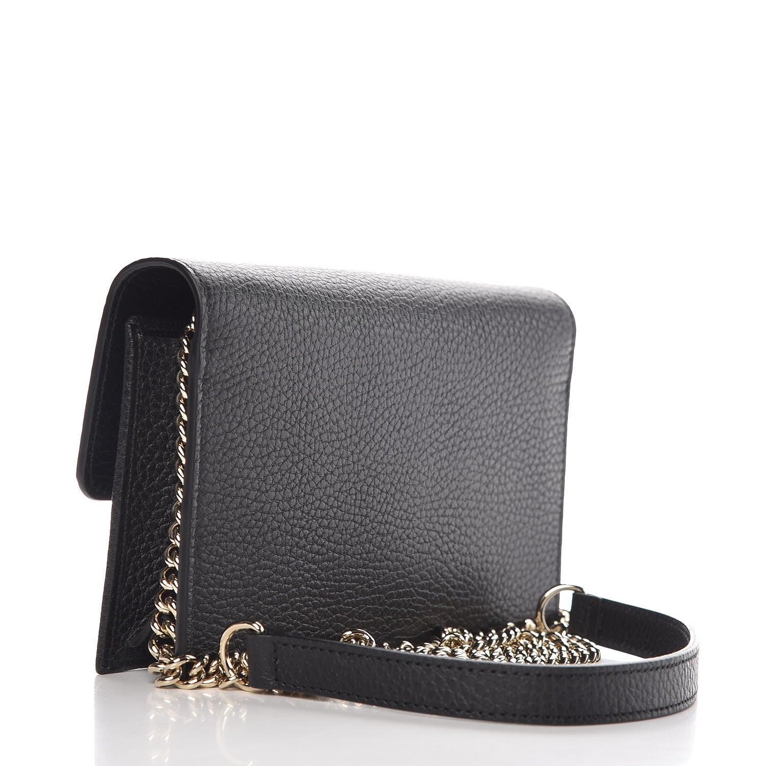 Gucci Dollar Calfskin Interlocking G Chain Wallet Black 3 of 8