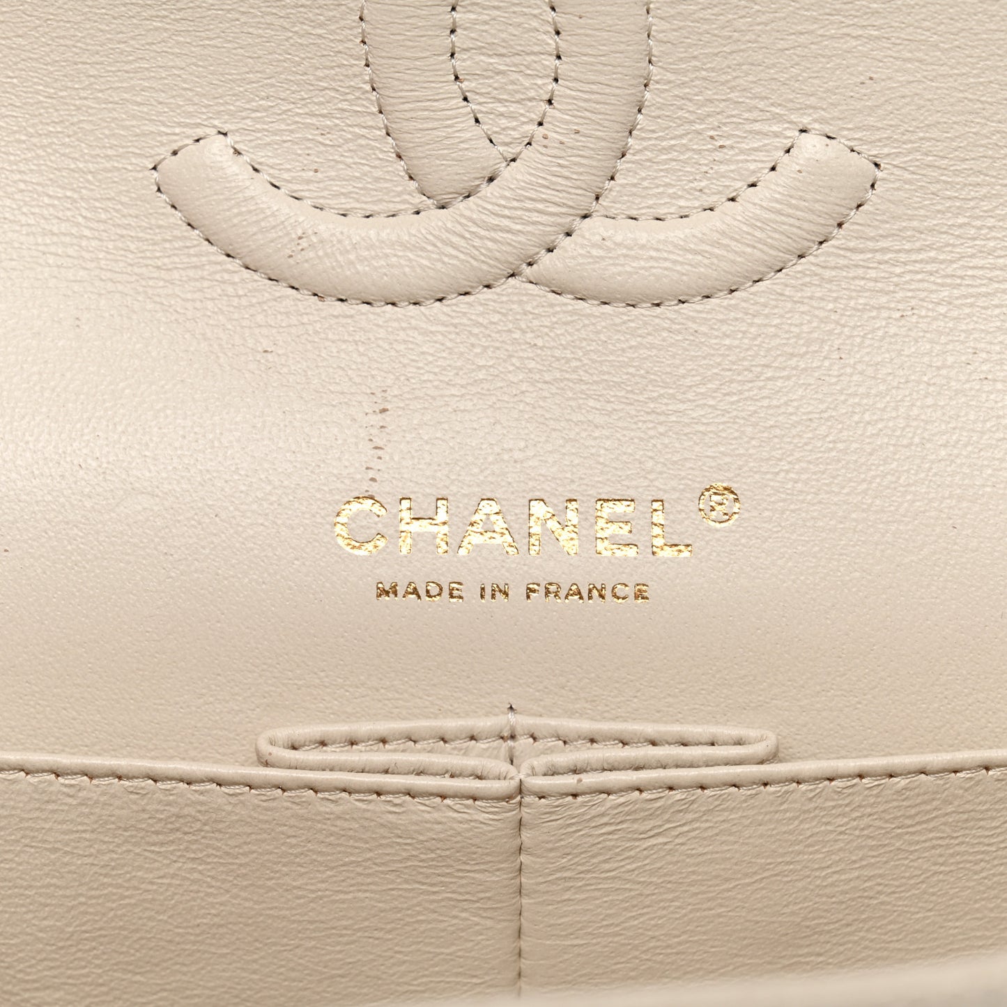 Caviar Quilted Medium Double Flap White