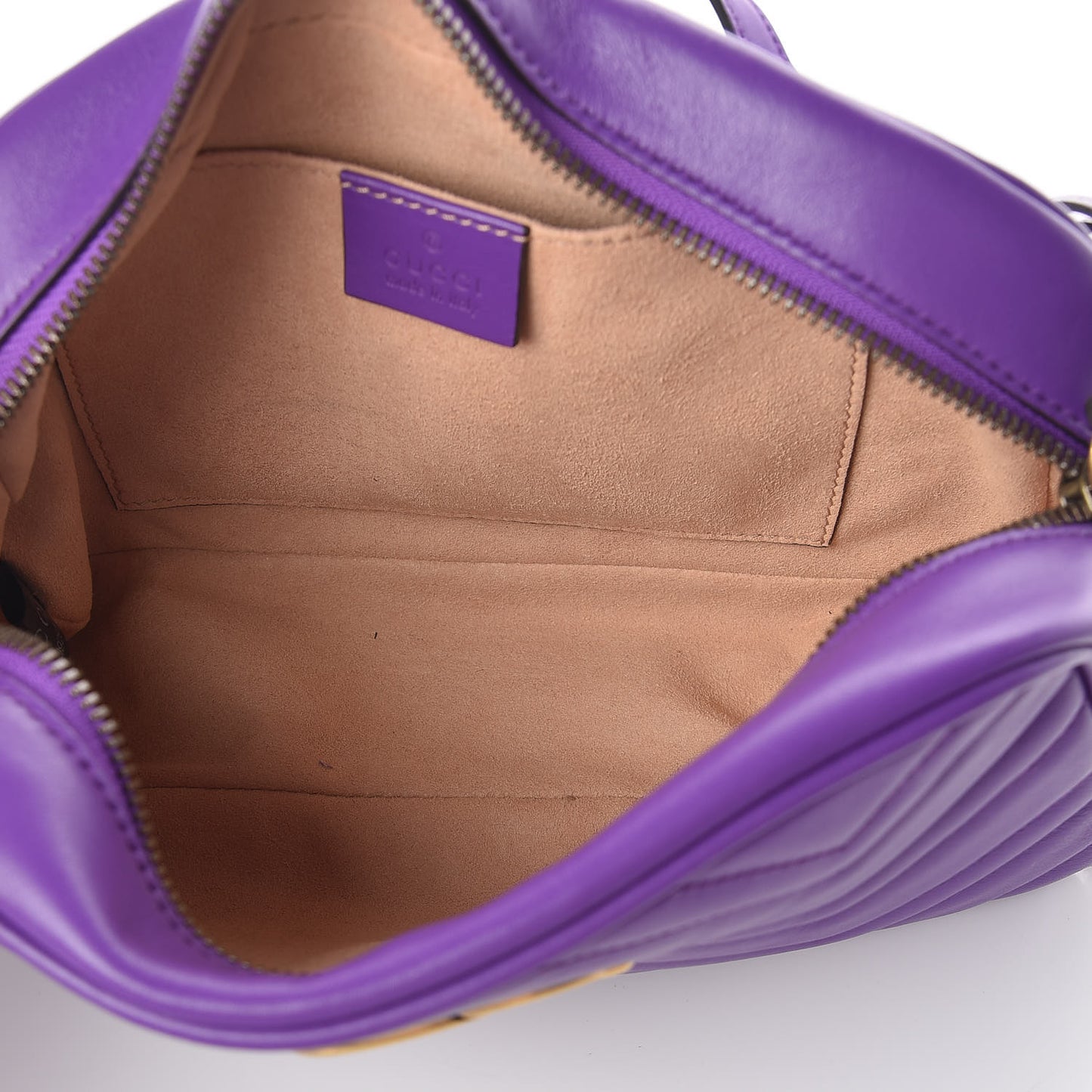 Calfskin Matelasse Small GG Marmont Chain Shoulder Bag Shine Purple