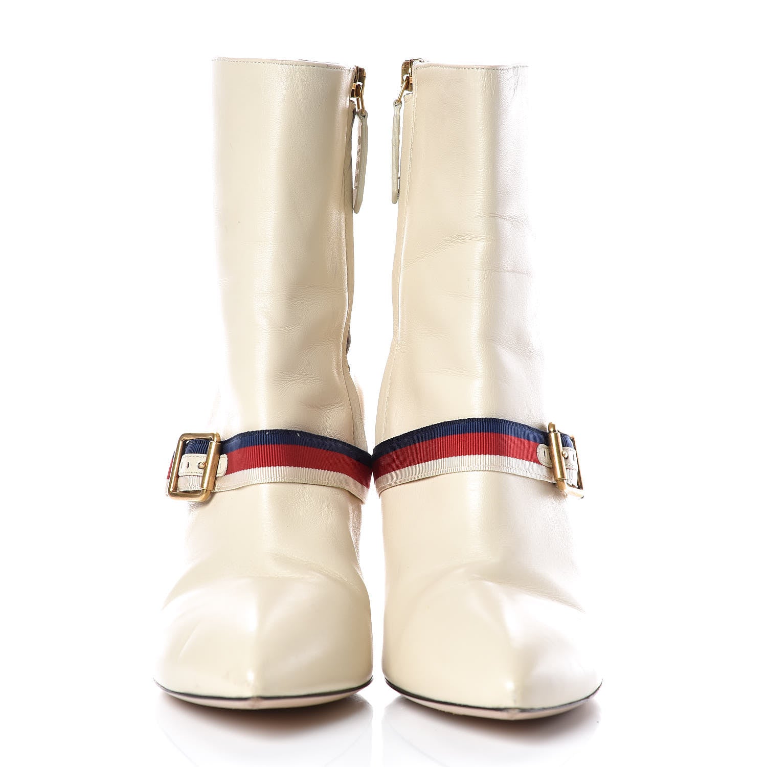 Gucci Nappa Sylvie Ankle Boots 38 Mystic White 2 of 16