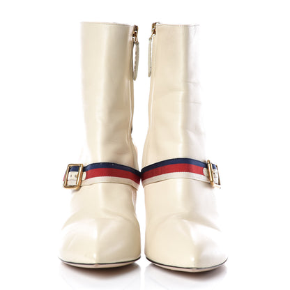 Gucci Nappa Sylvie Ankle Boots 38 Mystic White 2 of 16
