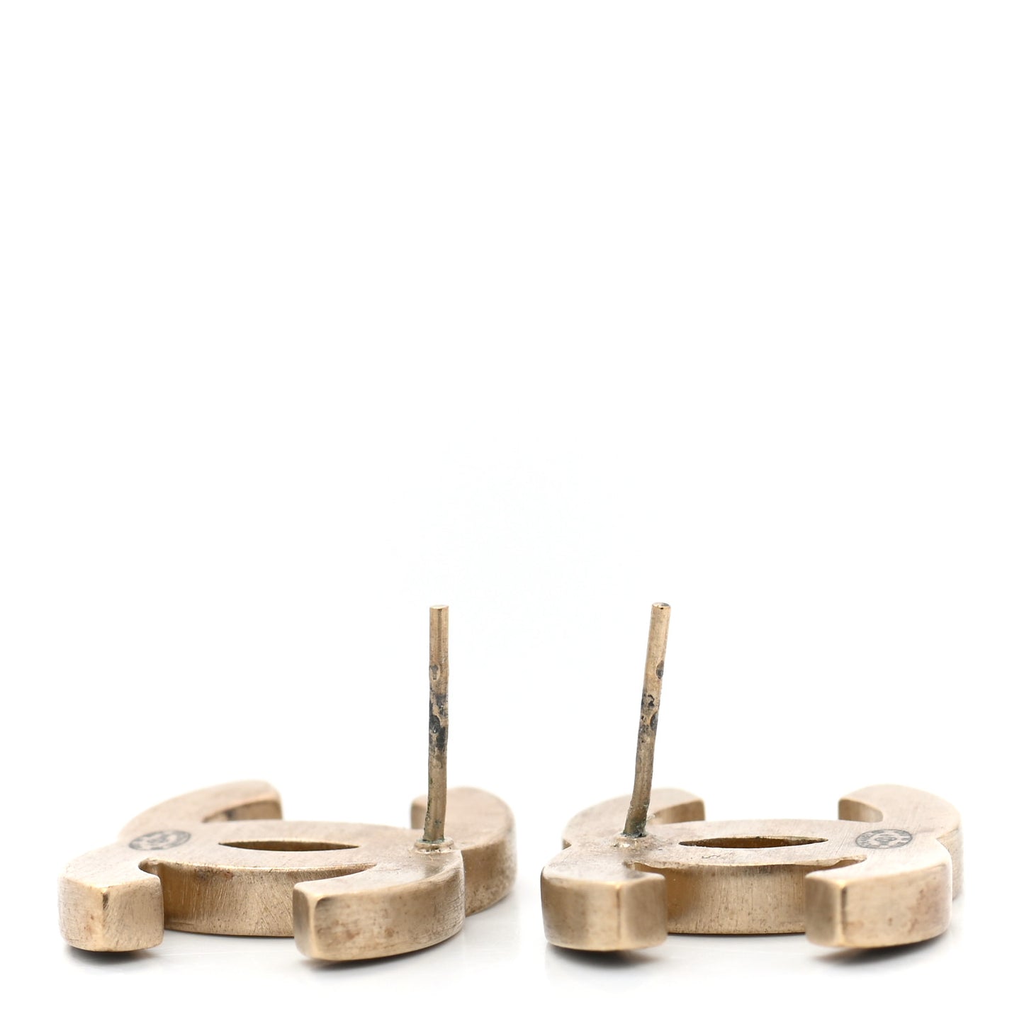 Enamel CC Earrings Black Gold